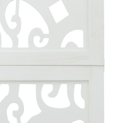 vidaXL Sobna pregrada s 3 panela bijela od masivnog drva paulovnije