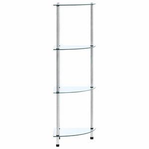 vidaXL Police s 4 razine prozirne 30 x 30 x 100 cm od kaljenog stakla