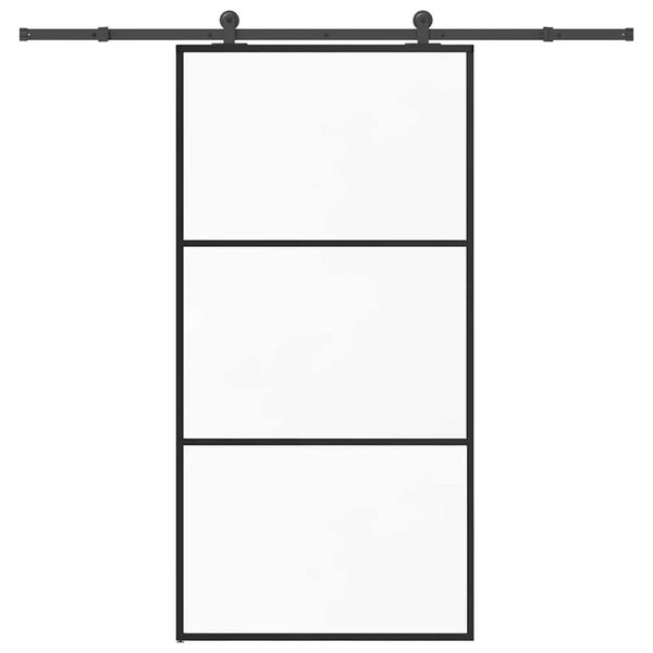 vidaXL Klizna vrata s okovom 102x205 cm ESG staklo i aluminij