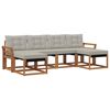 vidaXL Set vanjskih sofa s jastukom 6 pcs Prirodna i svijetlo siva