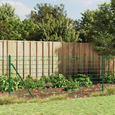 vidaXL Ograda od žičane mreže sa šiljastim držačima zelena 0,8 x 25 m