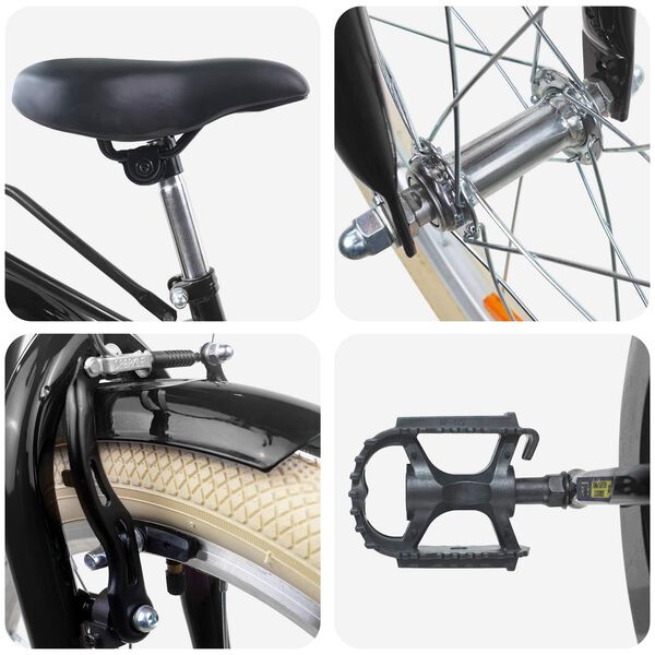 vidaXL Dječji Bicikl 24 Inča za djecu od 8 do 12 godina Crna