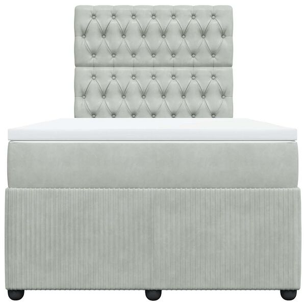 vidaXL Box spring krevet s madracem svjetlosivi 120x200 cm bar&scaron;unasti