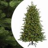 vidaXL Umjetno božićno drvce s nogom 120 cm 150 LED lampica