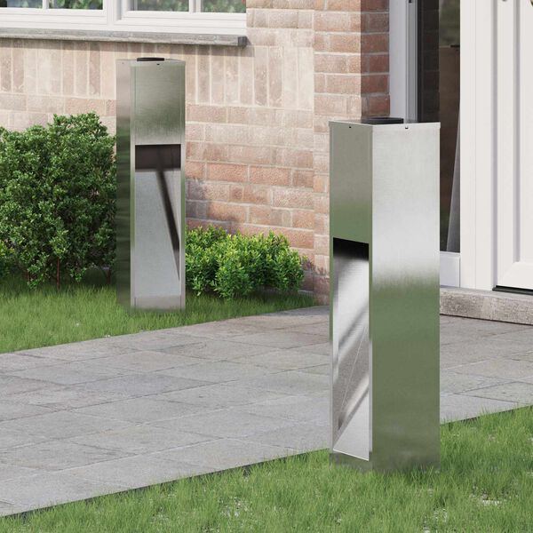 vidaXL Solarna LED svjetiljka za stazu 2 pcs Srebrno Nehrđajući čelik