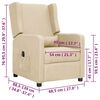 vidaXL Električni naslonjač od tkanine krem