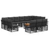 vidaXL Set vanjskih sofa 14 kom. Crna i tamno siva Poliester