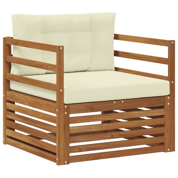 vidaXL Set vanjskih sofa Čvrsto drvo akacije i poliester Prirodna