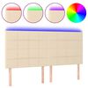 vidaXL LED uzglavlje krem 200x5x118/128 cm od tkanine