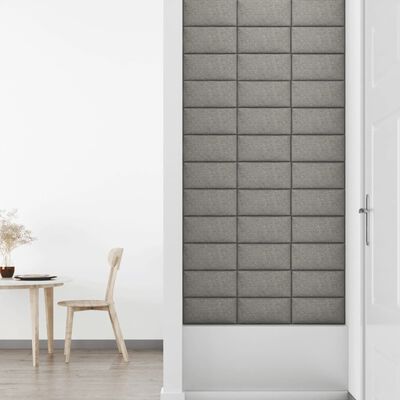 vidaXL Zidne ploče od tkanine 12 kom svjetlosive 30 x 15 cm 0,54 m²