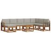 vidaXL Set vanjskih sofa 9 kom. Prirodna i svijetlo siva
