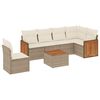 vidaXL 7-dijelni set vrtnih sofa od poliratana s jastucima bež