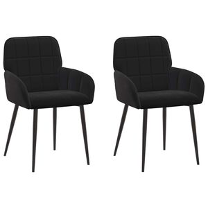 vidaXL Trpezarijske stolice 2 pcs Bar&scaron;un Crna 57 x 50 x 85 cm