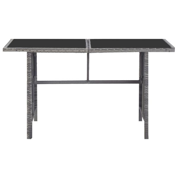 vidaXL 5-dijelni vrtni blagovaonski set od poliratana s jastucima sivi