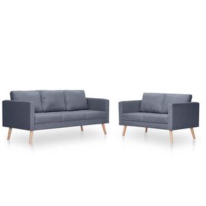 vidaXL Set dvosjeda i trosjeda od tkanine tamnosivi