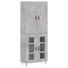 vidaXL Visoka komoda siva betona 69,5x34x180 cm od konstruiranog drva