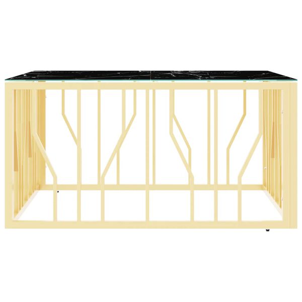 vidaXL Stolić za kavu zlatni 80 x 80 x 40 cm nehrđajući čelik i staklo