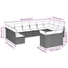 vidaXL 12-dijelni set vrtnih sofa od poliratana s jastucima smeđi