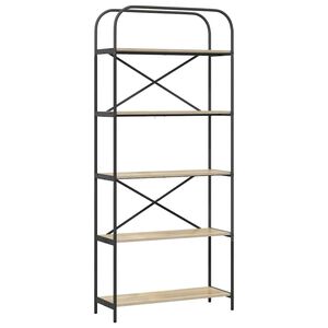 vidaXL Polica Sonoma hrast 80 x 30 x 183 cm Konstruirano drvo