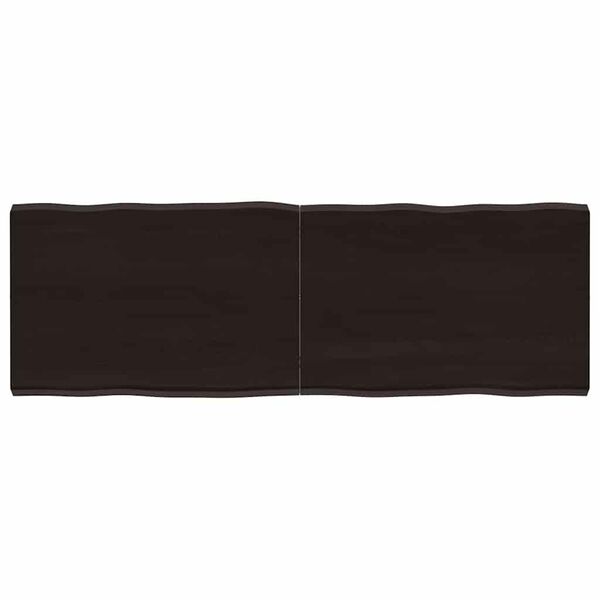 vidaXL Stolna ploča tamnosmeđa 120x40x(2-4) cm obrađena hrastovina