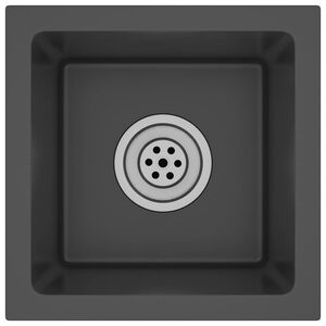 vidaXL Ručno rađeni kuhinjski sudoper crni od nehrđajućeg čelika