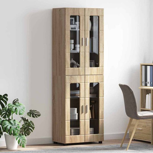 vidaXL Highboard Sonoma hrast 60 x 35 x 182 cm Konstruirano drvo