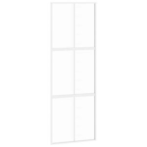vidaXL Klizna vrata bijela 76x205 cm od kaljenog stakla i aluminija