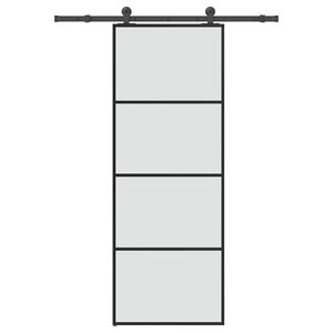 vidaXL Klizna vrata s priborom 76 x 205 cm od ESG stakla i aluminija