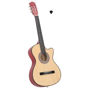vidaXL Akustična gitara Western s prorezom i 6 žica 38 " od drva lipe