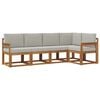 vidaXL Set vanjskih sofa 5 kom. Prirodna i svijetlo siva