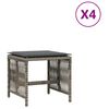 vidaXL Vrtni stolci s jastucima 4 kom sivi 41x41x36 cm od poliratana