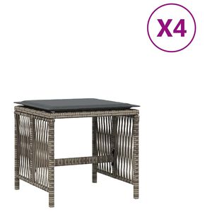 vidaXL Vrtni stolci s jastucima 4 kom sivi 41x41x36 cm od poliratana