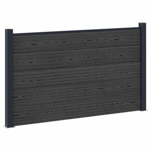 vidaXL Set ograde 180 x 105 cm WPC i aluminij Crna