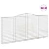 vidaXL Lučne gabionske ko&scaron;are 10kom 400x30x180/200cm pocinčano željezo