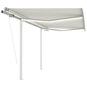 vidaXL Automatska tenda sa senzorom za vjetar LED 3x2,5 m krem