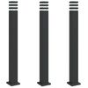 vidaXL Vanjske podne svjetiljke 3 kom crne 110 cm aluminijske