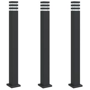 vidaXL Vanjske podne svjetiljke 3 kom crne 110 cm aluminijske