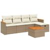vidaXL 6-dijelni set vrtnih sofa s jastucima bež od poliratana