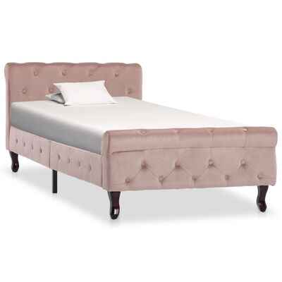 vidaXL Okvir za krevet ružičasti baršunasti 90 x 200 cm