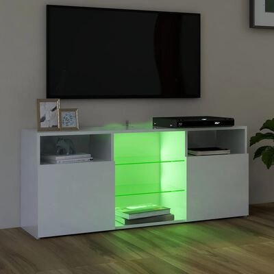 vidaXL TV ormarić s LED svjetlima visoki sjaj bijeli 120 x 30 x 50 cm