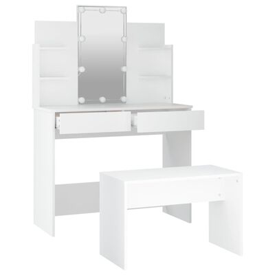 vidaXL Set toaletnog stolića LED bijeli od konstruiranog drva