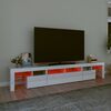 vidaXL TV ormarić s LED svjetlima visoki sjaj bijeli 230x36,5x40cm