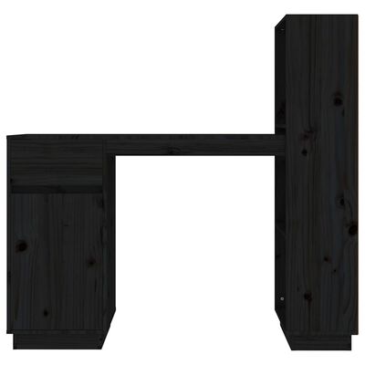 vidaXL Radni stol crni 110 x 53 x 117 cm od masivne borovine