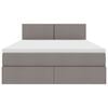 vidaXL Krevet s prostorom za pohranu s LED-om Sivo-smeđa 140 x 200 cm