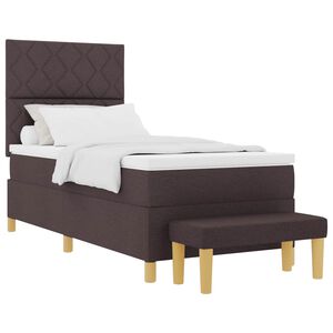 vidaXL Krevet s opruga kutije Tamno smeđa 200 x 100 cm tkanina