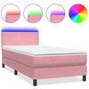 vidaXL Box Spring krevet s madracem i LED ružičasti 80x210 cm samt