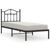 vidaXL Metalni okvir za krevet s uzglavljem crni 90x200 cm
