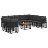 vidaXL Set vanjskih sofa 11 pcs Crna i tamno siva Poliester