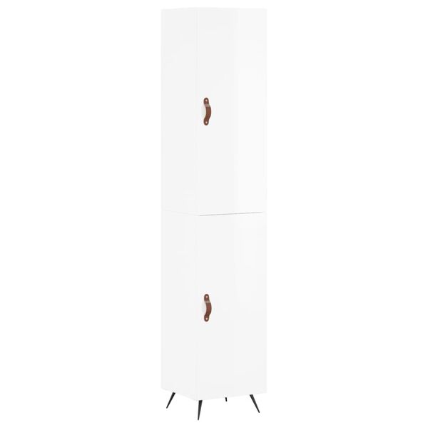 vidaXL Visoka komoda sjajna bijela 34,5x34x180 cm konstruirano drvo