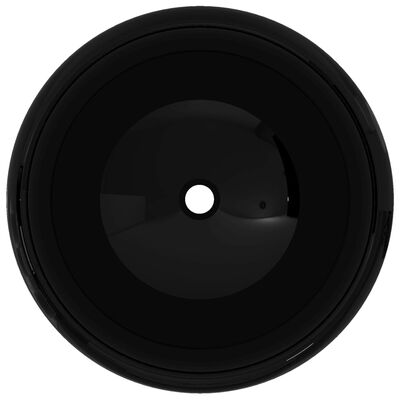 vidaXL Keramički okrugli umivaonik 40 x 15 cm crni